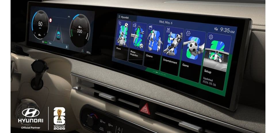 Car dashboard displaying infotainment system and settings