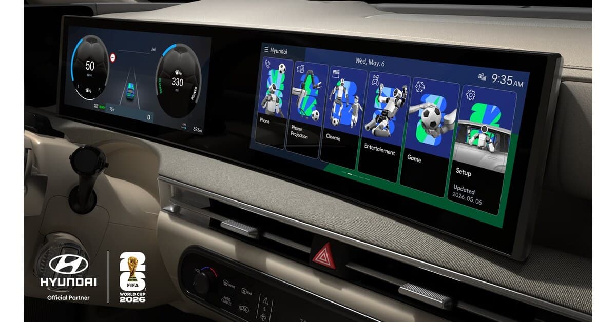 Car dashboard displaying infotainment system and settings