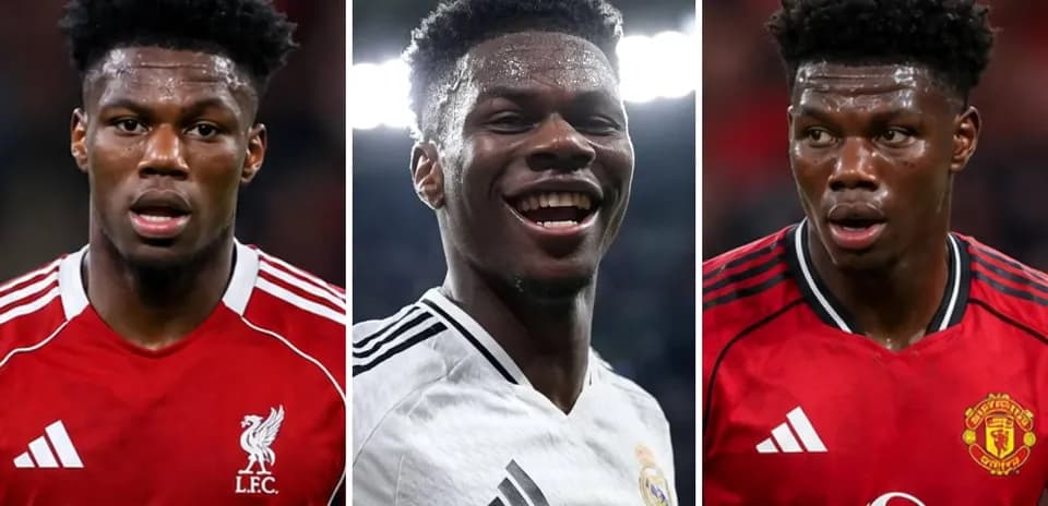 Player in Liverpool, Real Madrid, and Manchester United kits