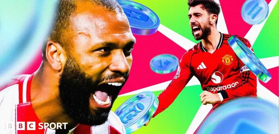 Players celebrating in colorful graphic design background