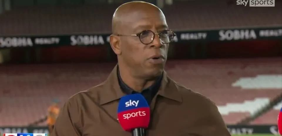 Sports commentator speaking at stadium broadcast set