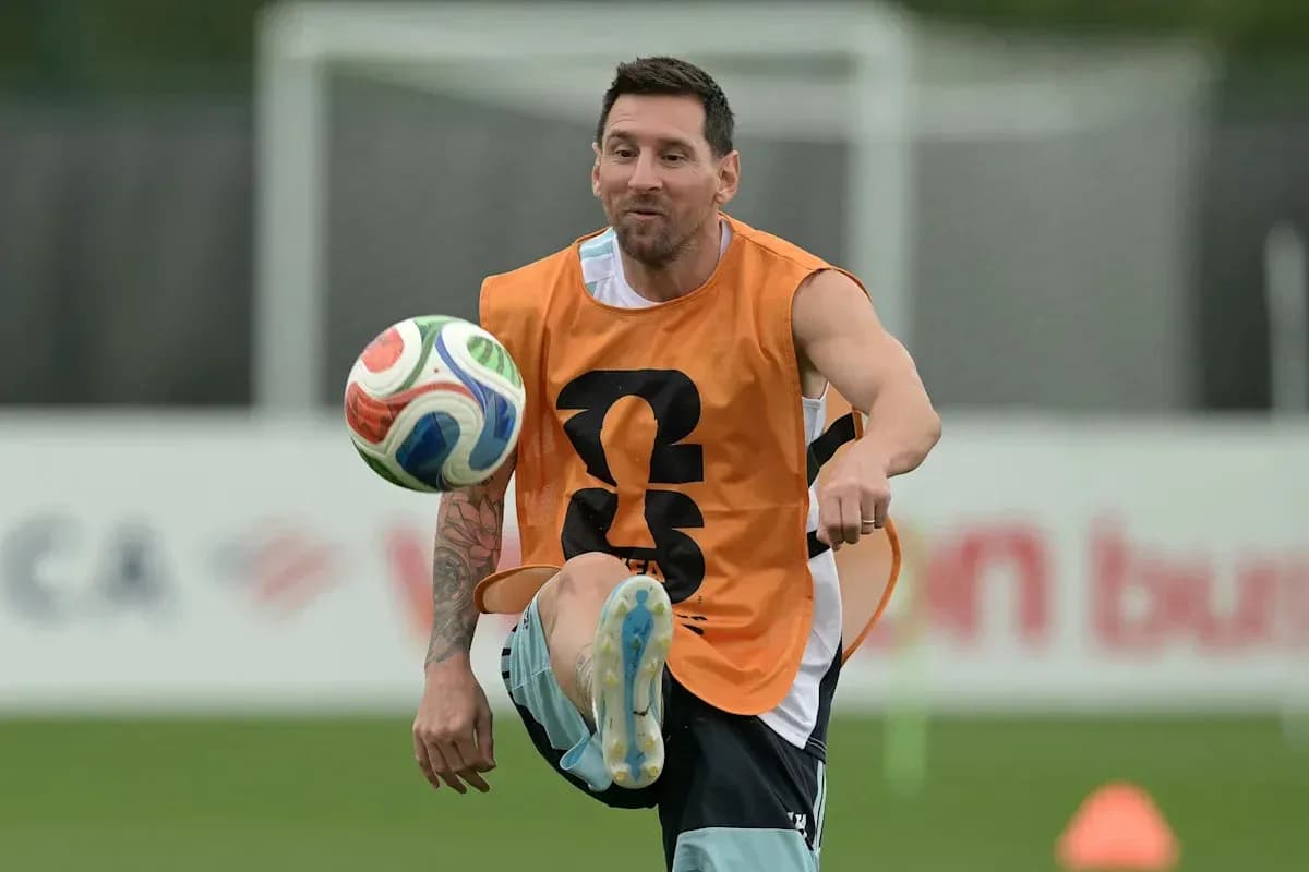 Player juggling soccer ball during training session