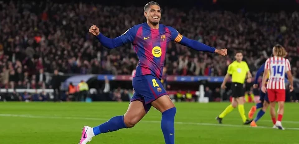 Barcelona player celebrating a goal during match
