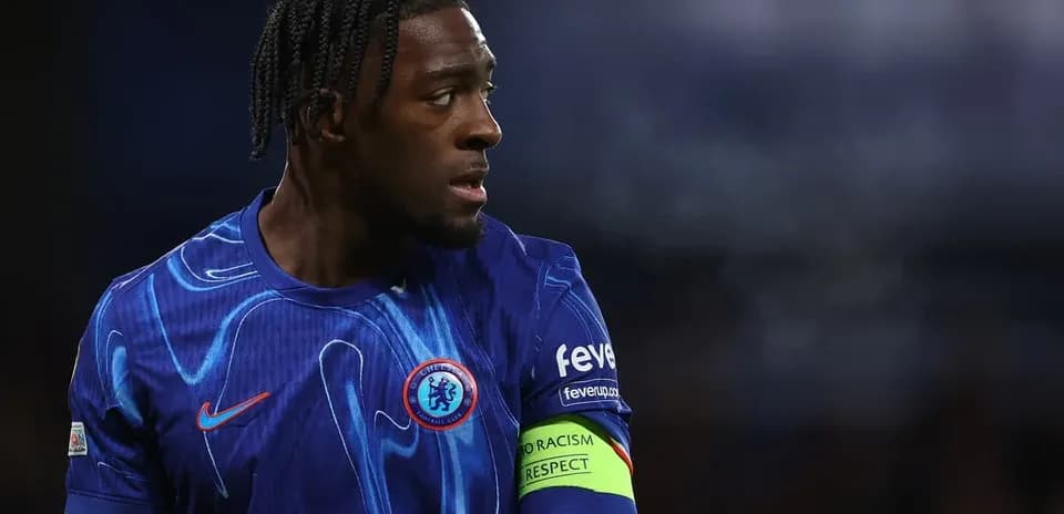 Player in blue Chelsea kit during match