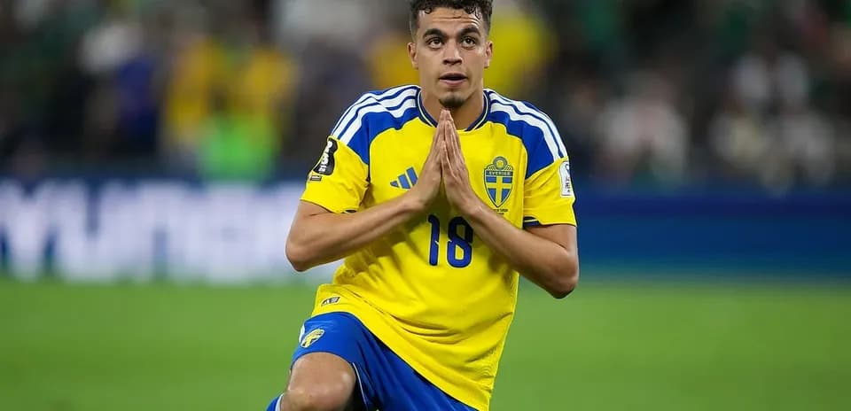 Sweden player celebrating during World Cup match