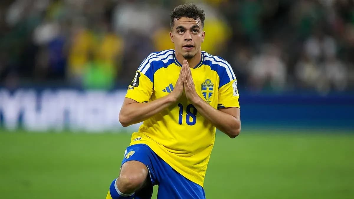 Sweden player celebrating during World Cup match