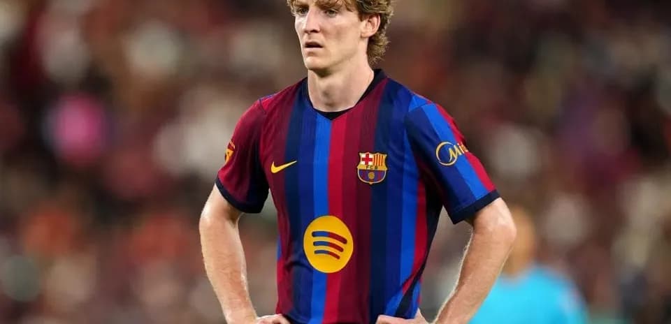 Barcelona player standing during match at stadium