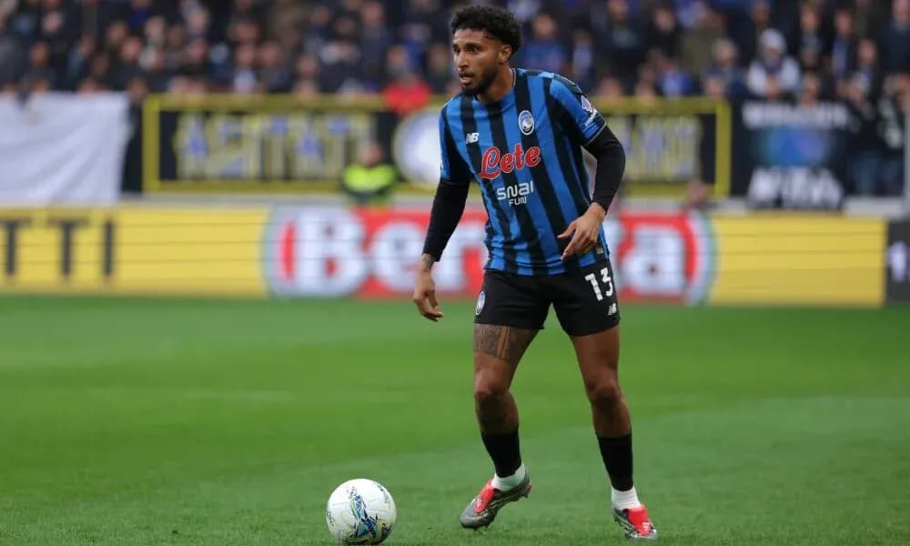 Player in Atalanta kit preparing to play ball