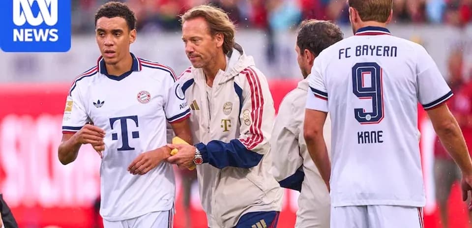 Bayern Munich players and coach during a match