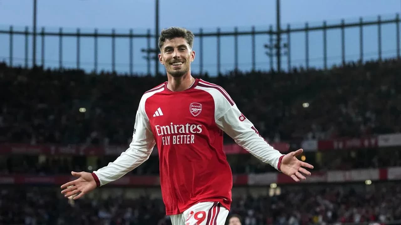 Player celebrating a goal on the pitch