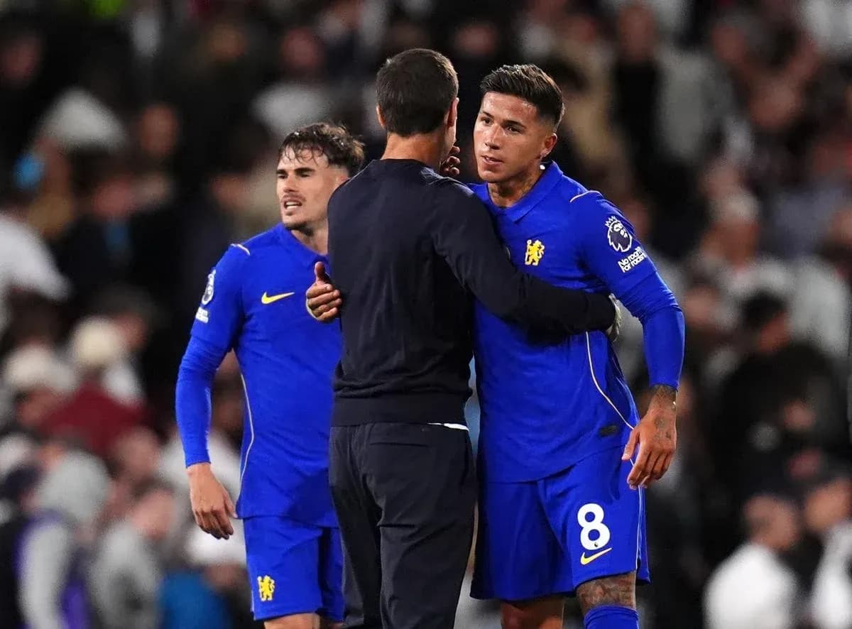 Chelsea players and coach interacting after the match