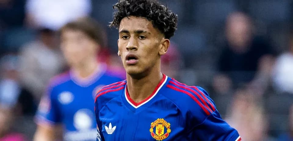 Young player in Manchester United kit during match