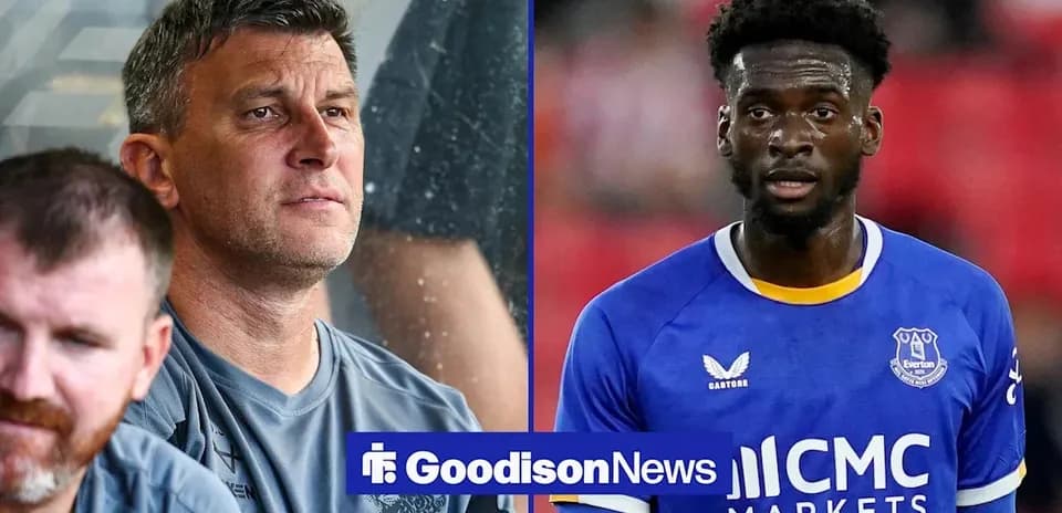 Coach and player during Everton match commentary