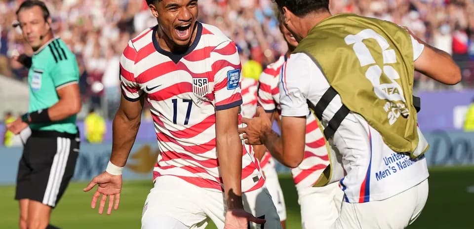 USA player celebrating during World Cup match