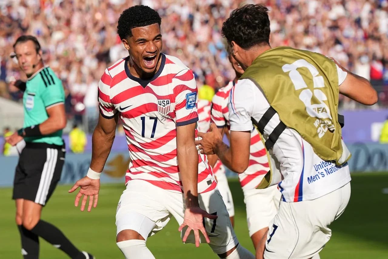 USA player celebrating during World Cup match