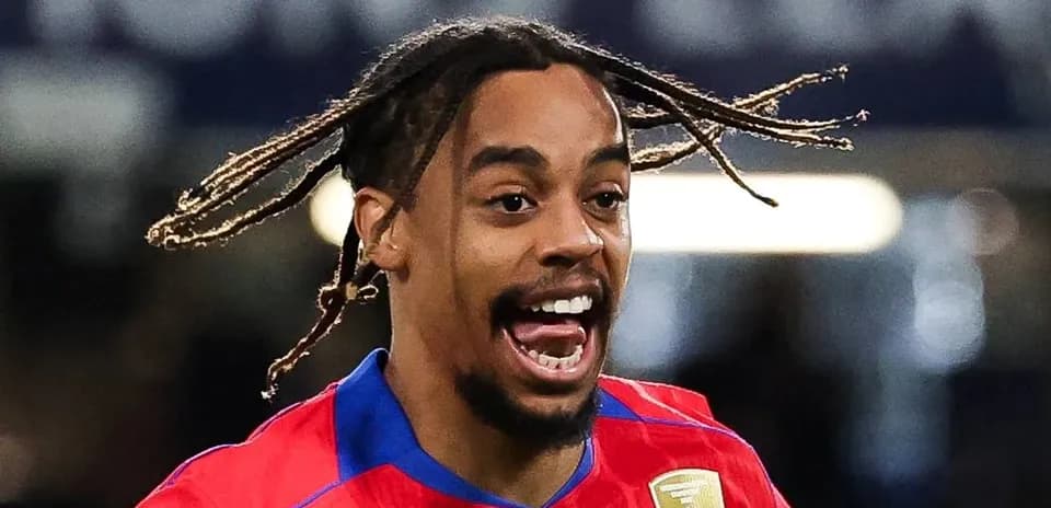 Player celebrating a goal with joyful expression