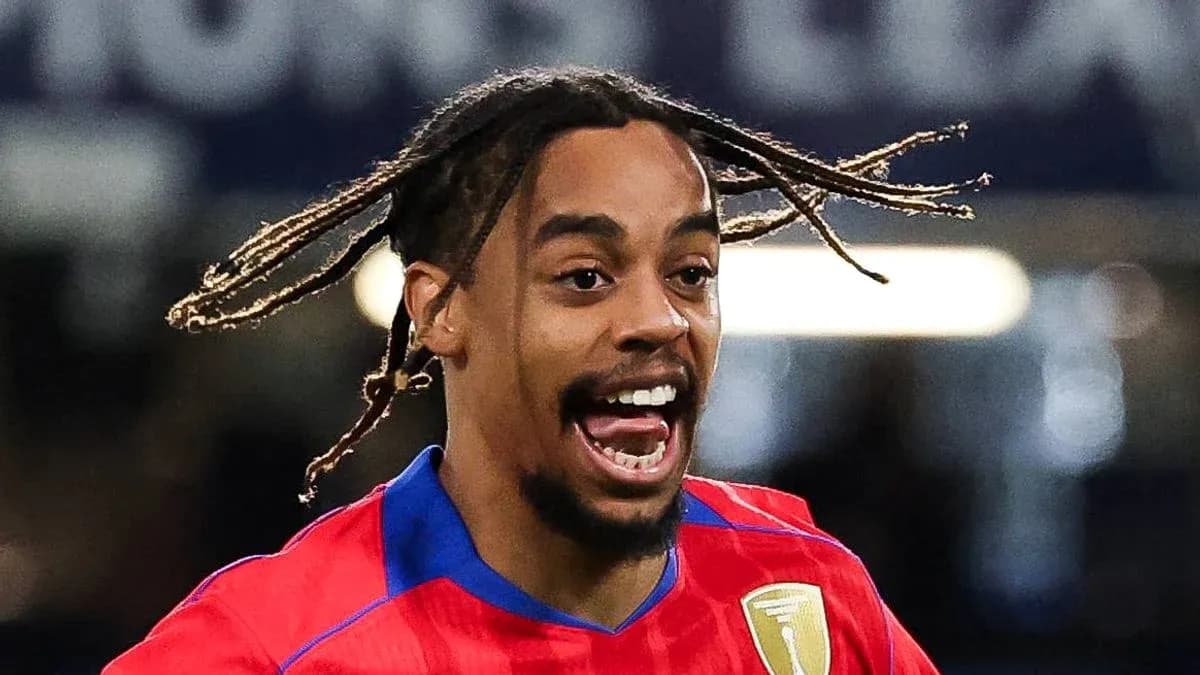 Player celebrating a goal with joyful expression