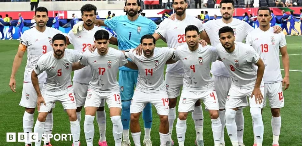 Iran national football team posing for group photo