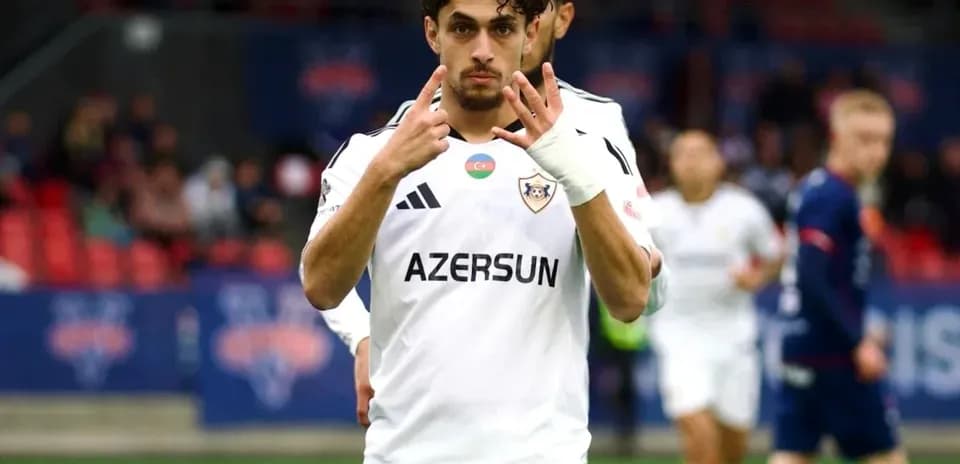 Player celebrating during Qarabag match