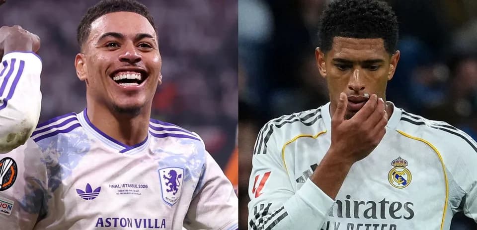 Two football players from Aston Villa and Real Madrid