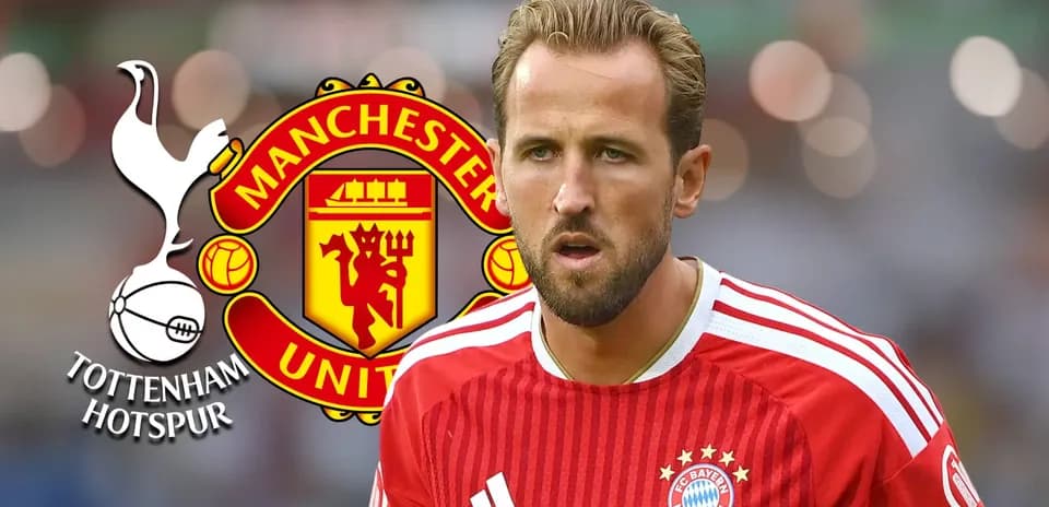 Harry Kane in Bayern Munich kit with team logos
