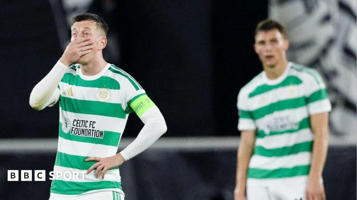 Celtic players reacting during a match