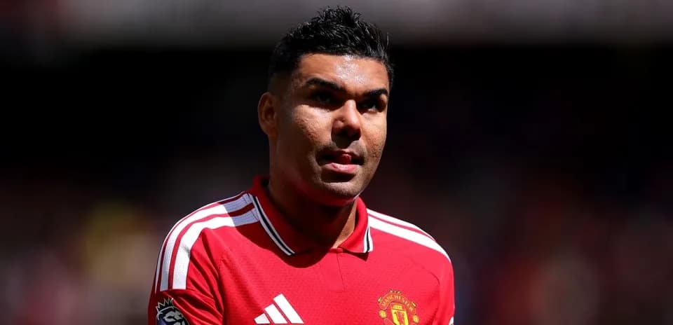 Player wearing Manchester United jersey during match
