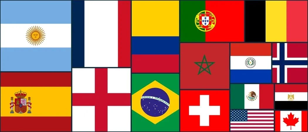 Grid of various national flags from around the world