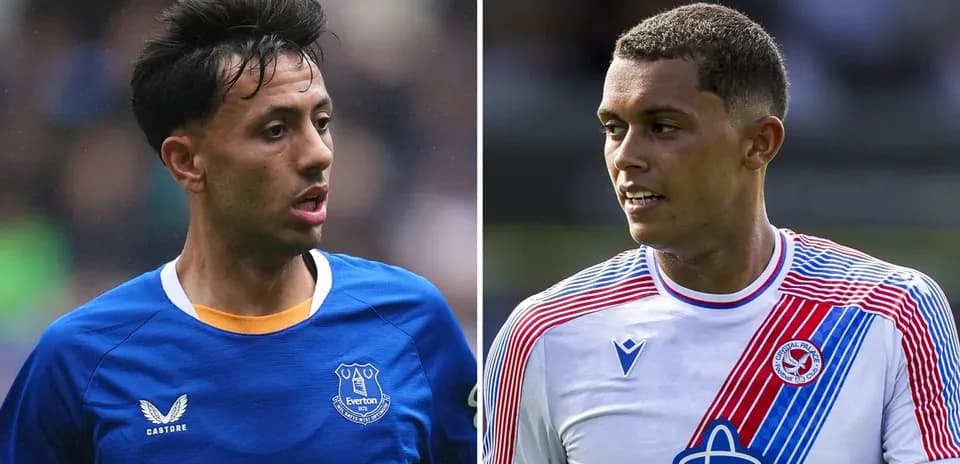 Two football players from Everton and Crystal Palace