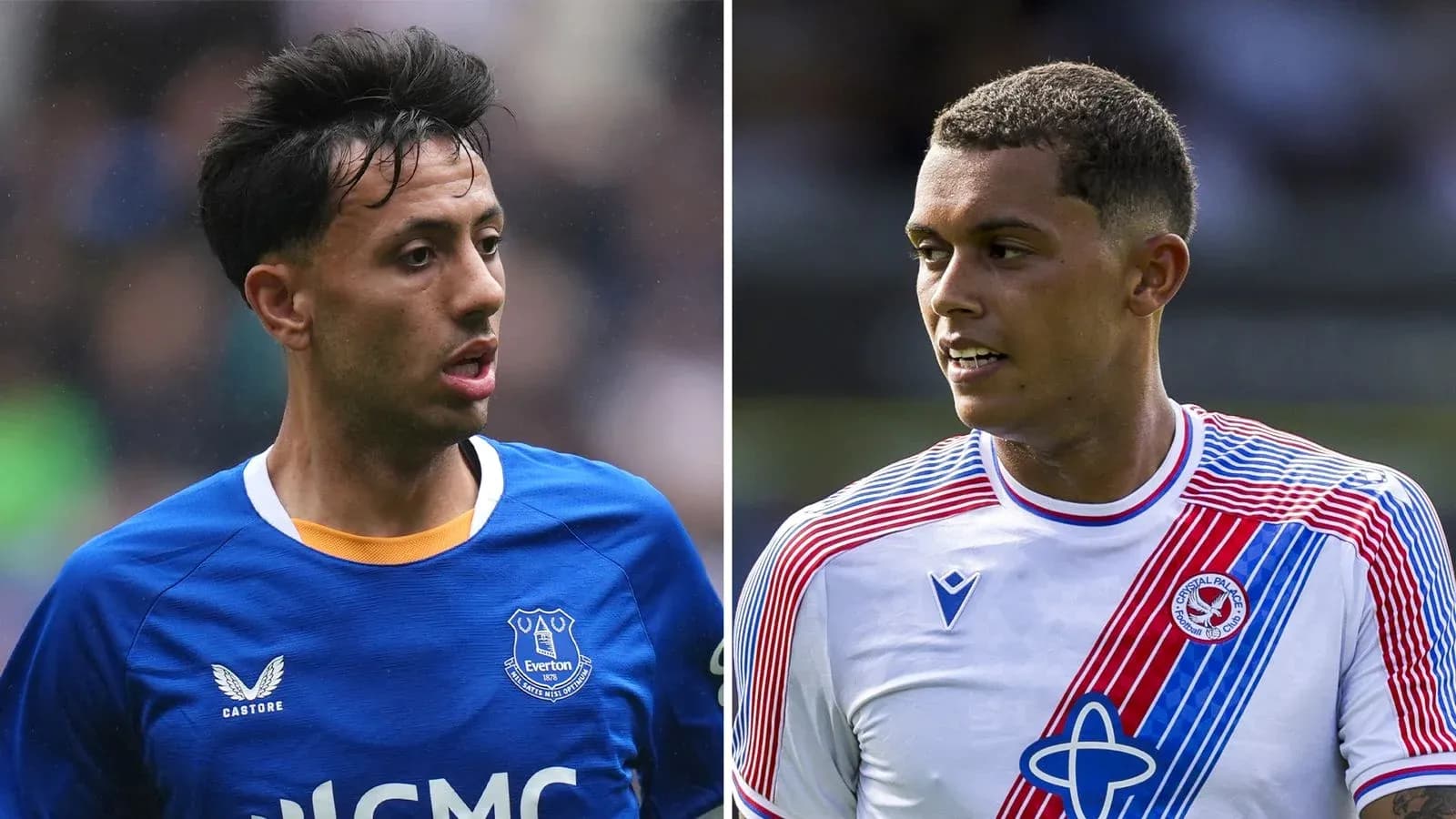 Two football players from Everton and Crystal Palace