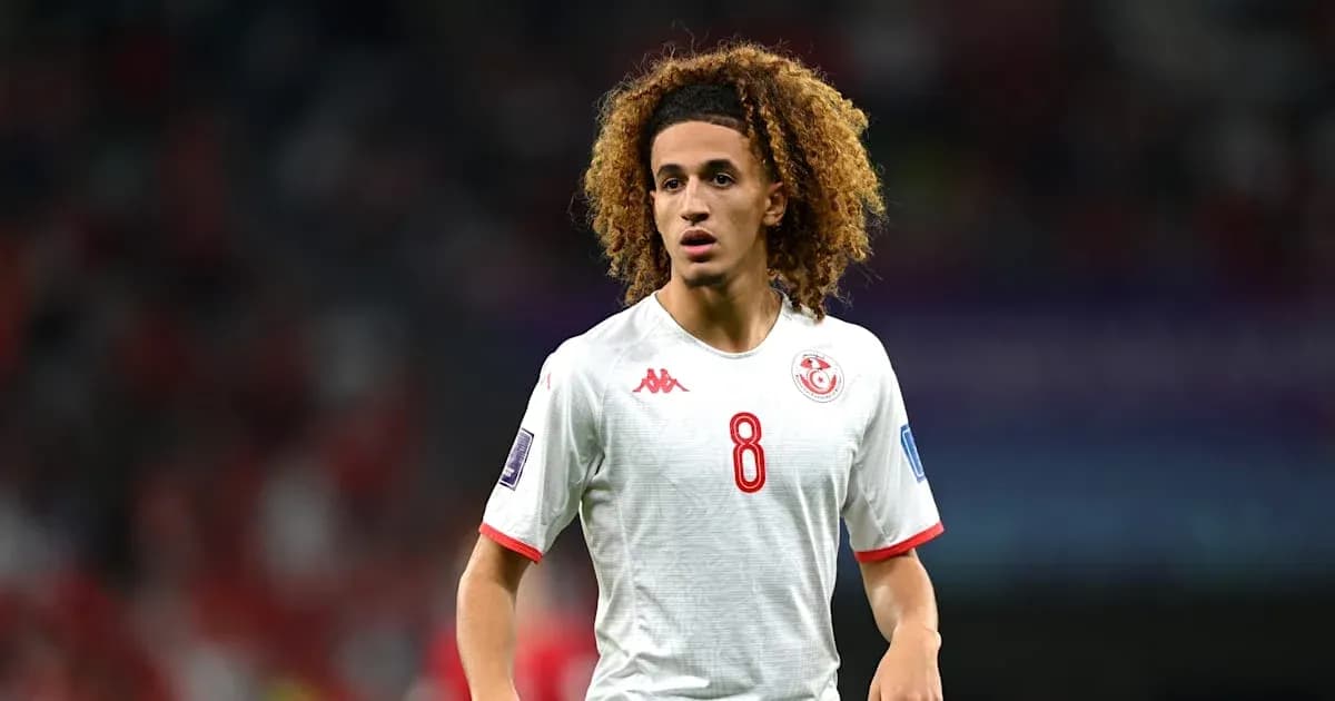 Player wearing Tunisia jersey during match