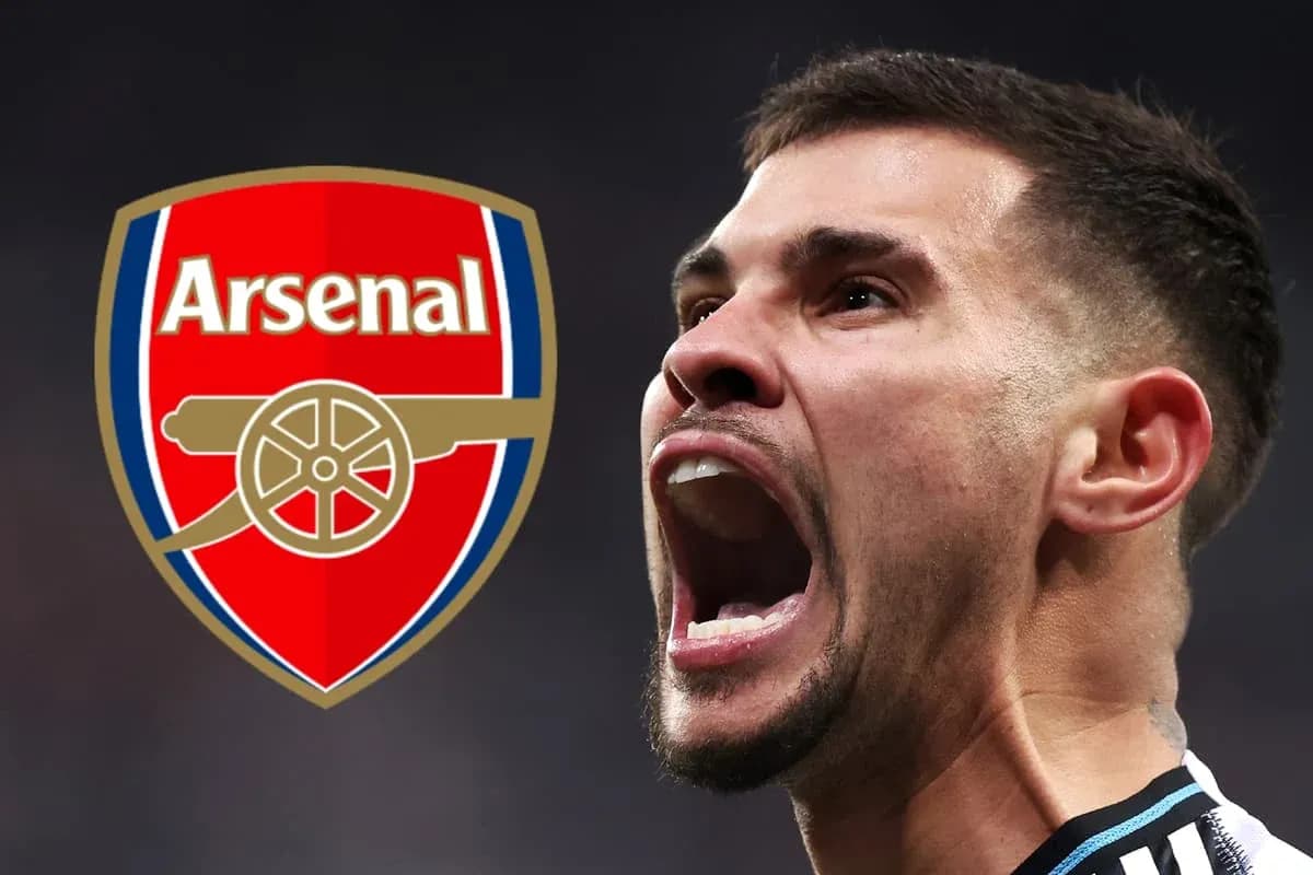 Player celebrating with Arsenal logo in background