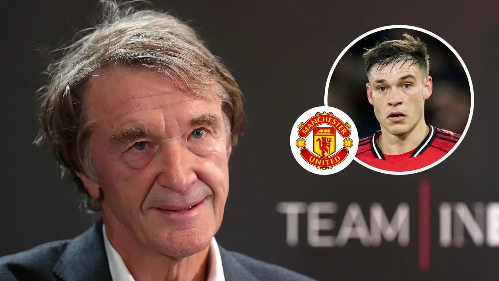 Businessman discussing Manchester United transfer news