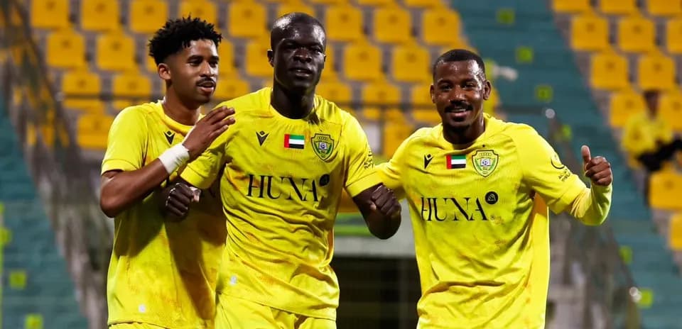 Bani Yas U23 players celebrating a goal