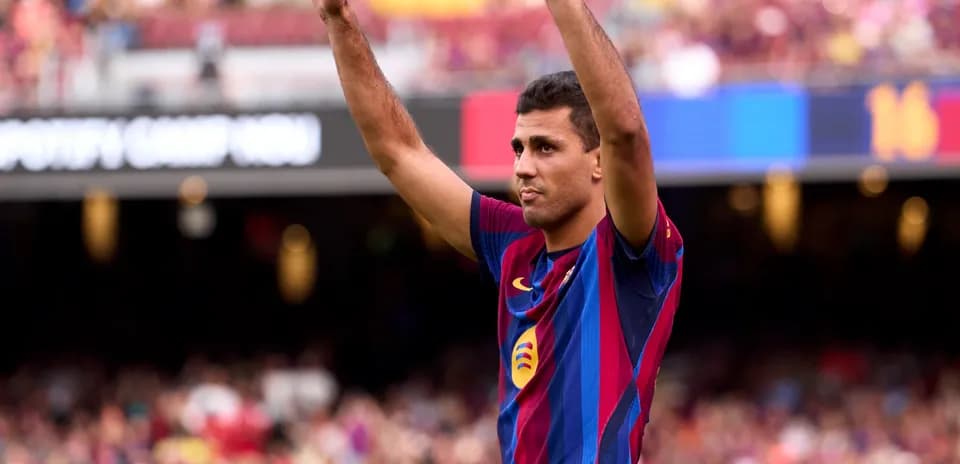 Player acknowledging fans at Camp Nou stadium