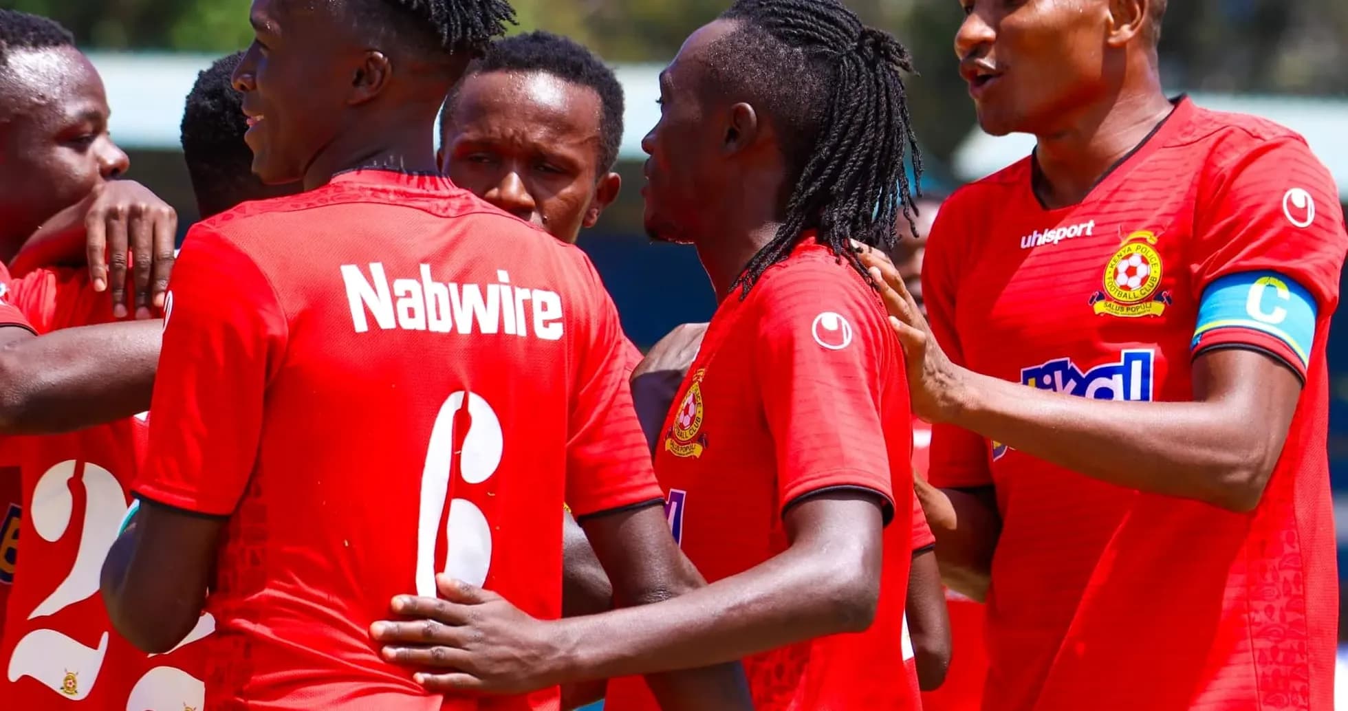 Police FC players celebrating a goal