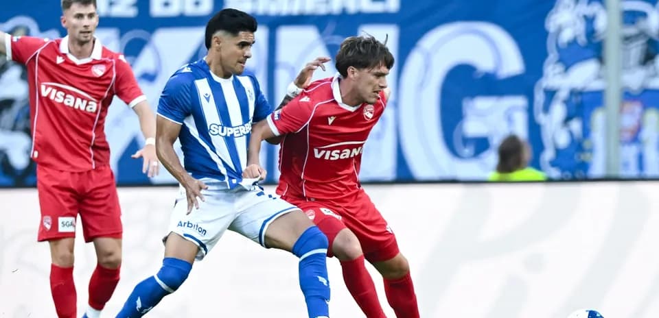Lech Poznan player battling for the ball