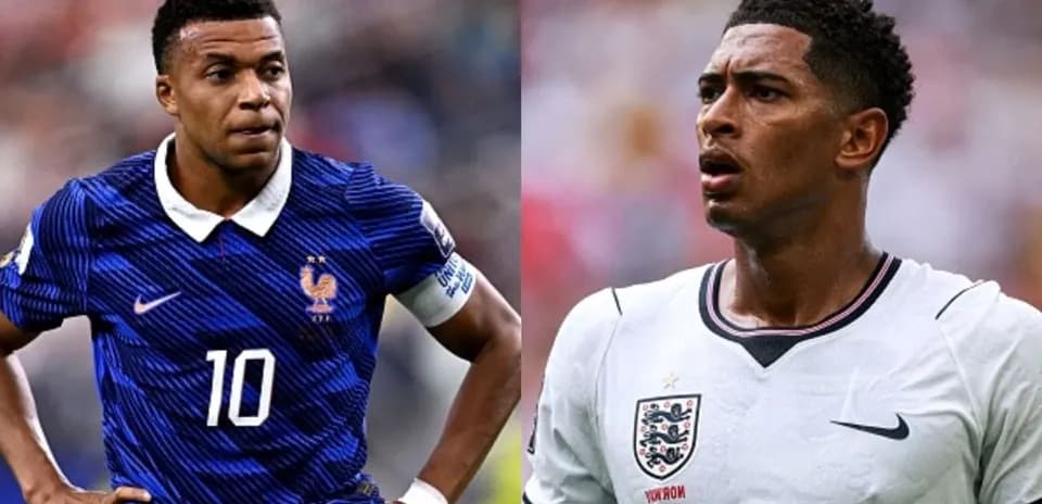 Mbappé and Bellingham during World Cup match