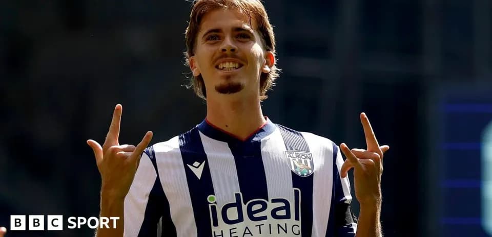 Player celebrating a goal in West Bromwich Albion jersey