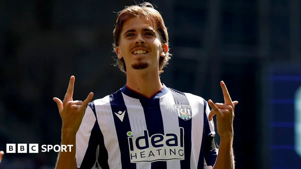 Player celebrating a goal in West Bromwich Albion jersey