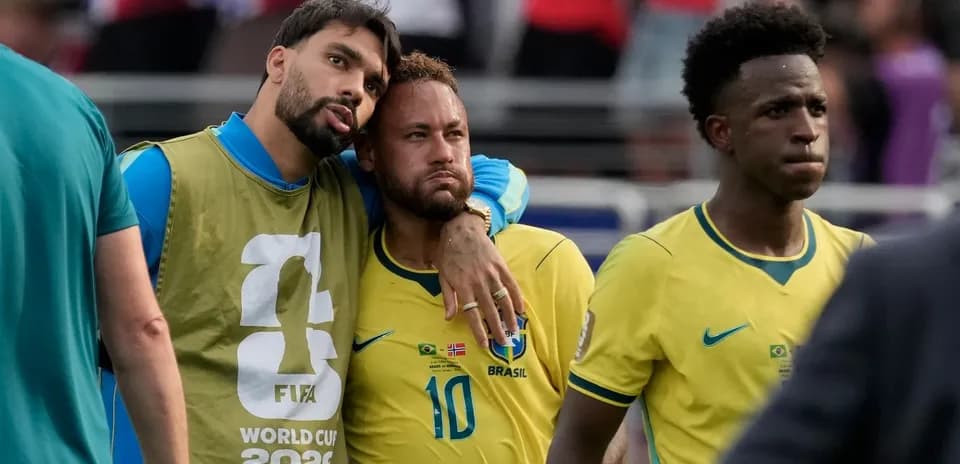 Brazil players reacting after a match