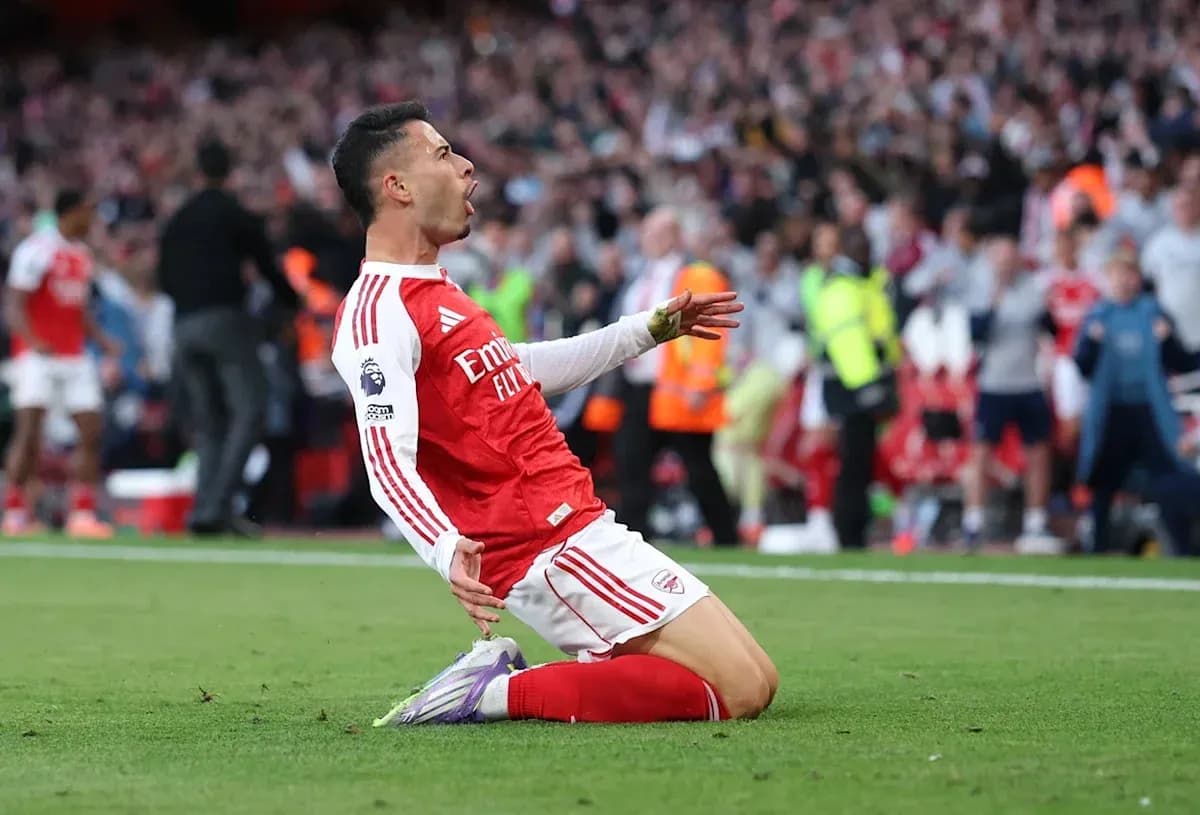 Player celebrating after scoring a goal for Arsenal