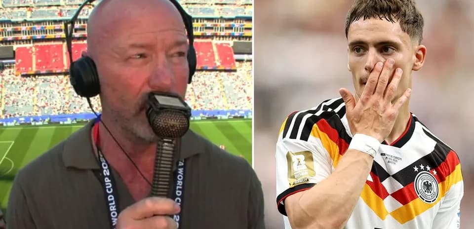Commentator speaking with microphone; player during match