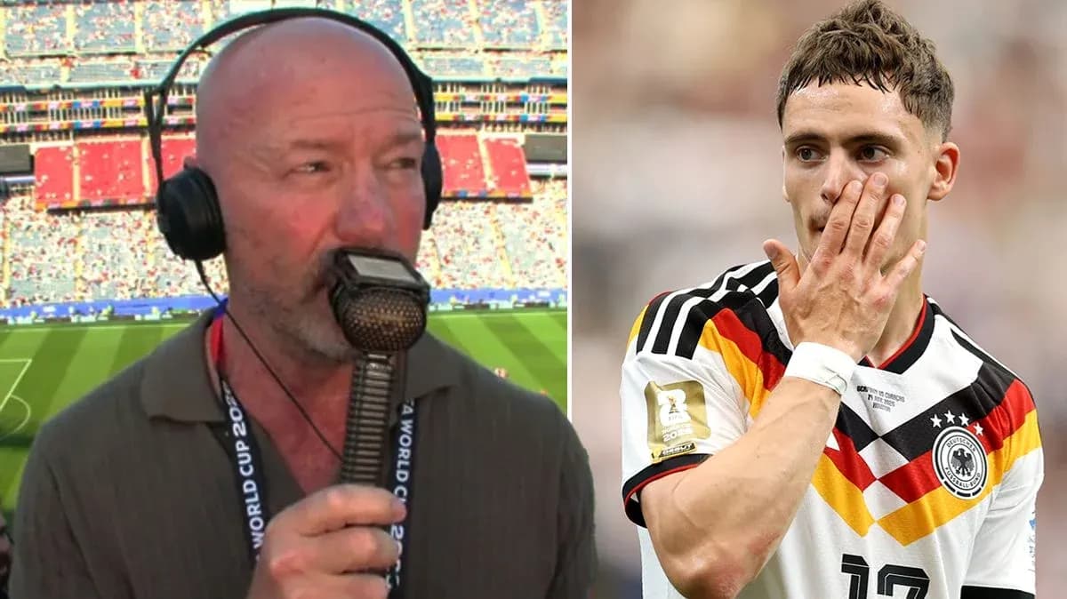 Commentator speaking with microphone; player during match