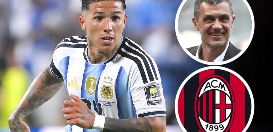 Player running in Argentina kit with AC Milan logo