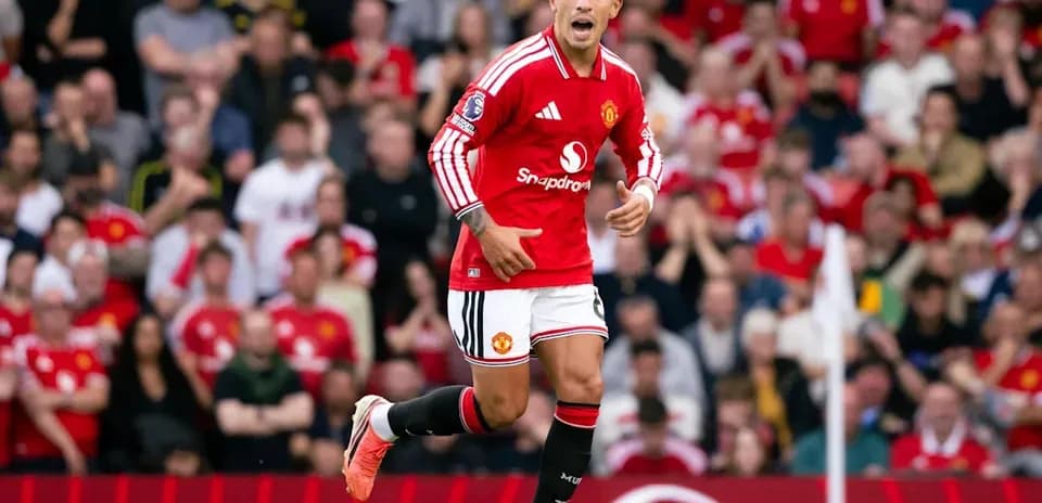 Player celebrating a goal during Manchester United match