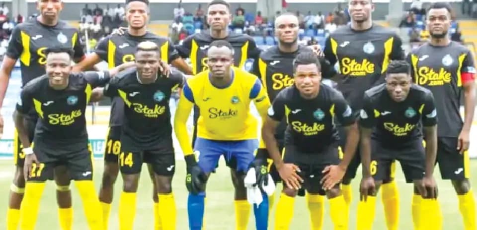 Enyimba team lineup before NPFL match