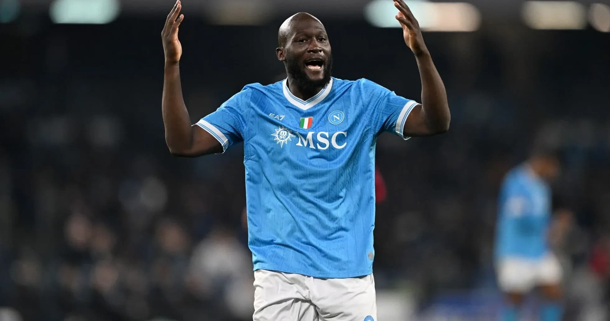 Player celebrating during match for Napoli team