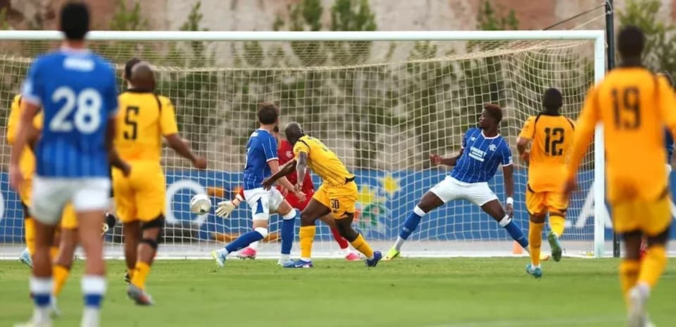 Players in action during a soccer match