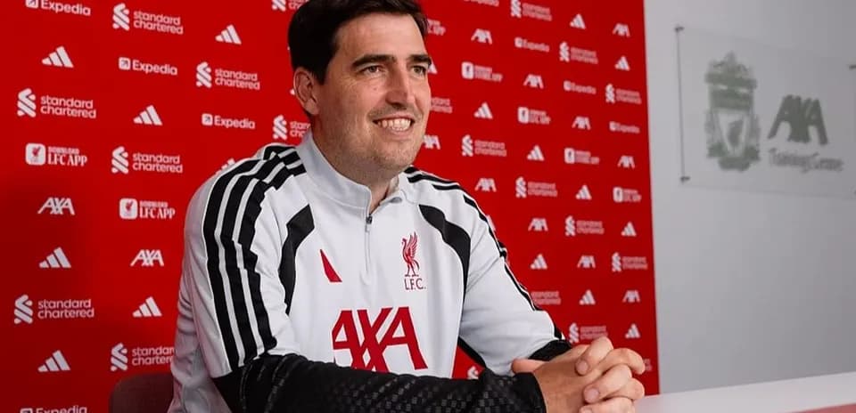 Manager at press conference in training center